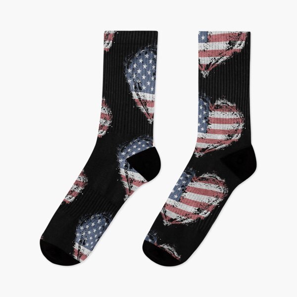Item preview, US Flag American Stars Stripes Heart Shaped designed and sold by BalloonPrints.