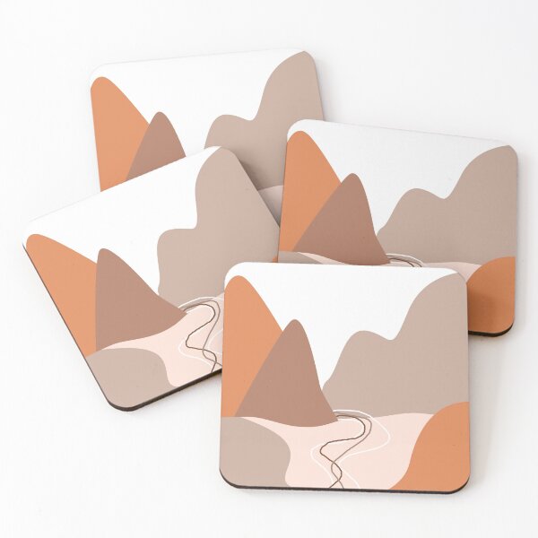 Item preview, Abstract Mountains 01 - Modern, Minimal, Contemporary Abstract - Terracotta Brown - Landscape designed and sold by Studio Grafiikka.