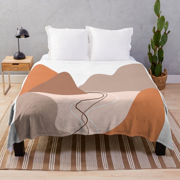 Item preview, Abstract Mountains 01 - Modern, Minimal, Contemporary Abstract - Terracotta Brown - Landscape designed and sold by Studio Grafiikka.