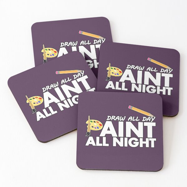 Item preview, Draw all day, Paint all night - Purple designed and sold by Adamzworld.