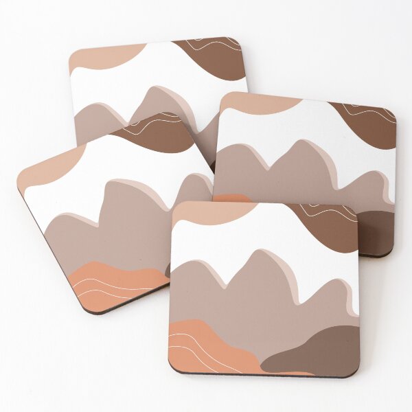 Item preview, Abstract Mountains 03 - Modern, Minimal, Contemporary Abstract - Terracotta Brown - Landscape designed and sold by Studio Grafiikka.