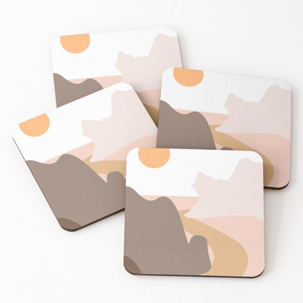 Item preview, Abstract Mountains 04 - Modern, Minimal, Contemporary Abstract - Terracotta Brown - Landscape designed and sold by Studio Grafiikka.