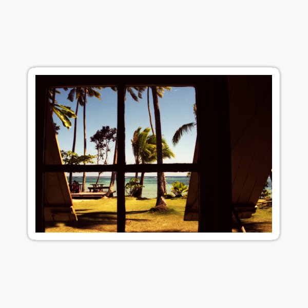 Tropical Fiji Beach Scene Sticker