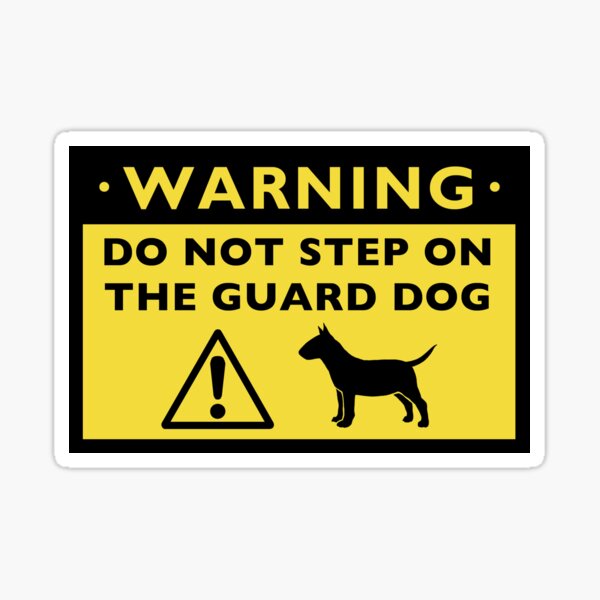 Humorvolle Miniatur Bull Terrier Warnung Sticker