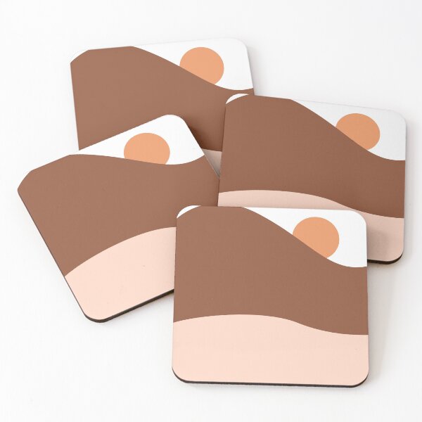 Item preview, Abstract Mountains 05 - Modern, Minimal, Contemporary Abstract - Terracotta Brown - Landscape designed and sold by Studio Grafiikka.