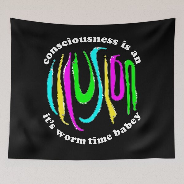 Item preview, Consciousness is an Illusion Fuzzy Worm on a String Meme designed and sold by Good-Find.