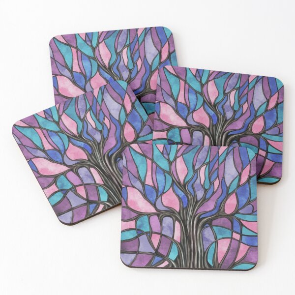 Item preview, Mystic Tree of Life Mosaic Purples Watercolor designed and sold by k9printart.