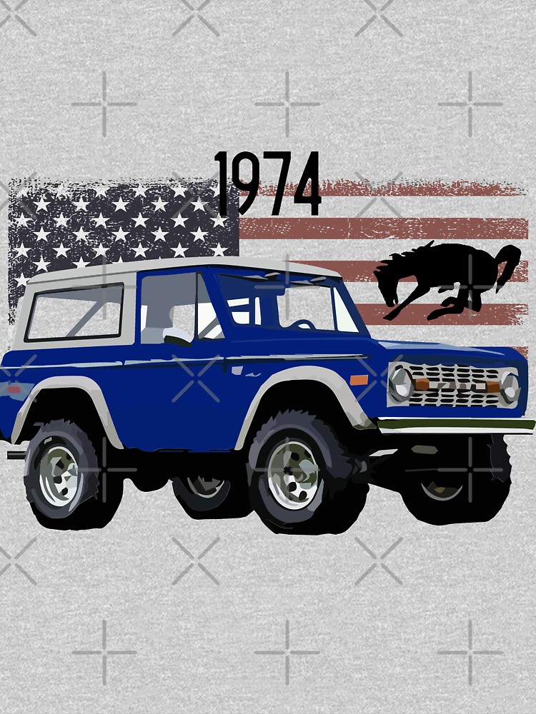 Thumbnail 5 of 5, Toddler Pullover Hoodie, 1974 Blue Ford Bronco designed and sold by FromThe8Tees.