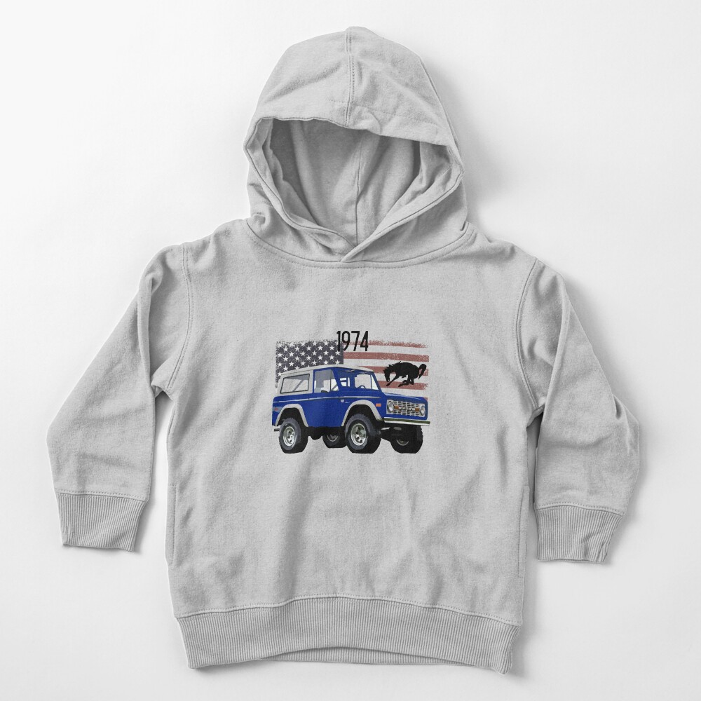 1974 Blue Ford Bronco Toddler Pullover Hoodie