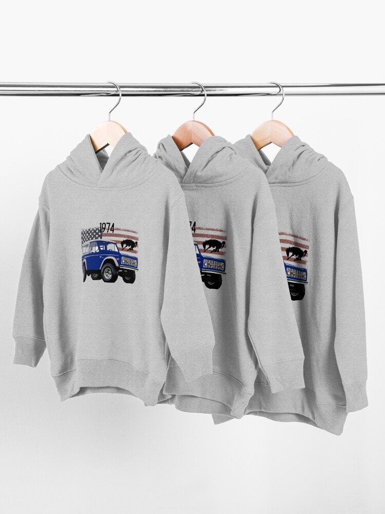 Alternate view of 1974 Blue Ford Bronco Toddler Pullover Hoodie