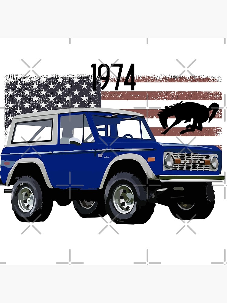 Discover 1974 Blue Ford Bronco Canvas