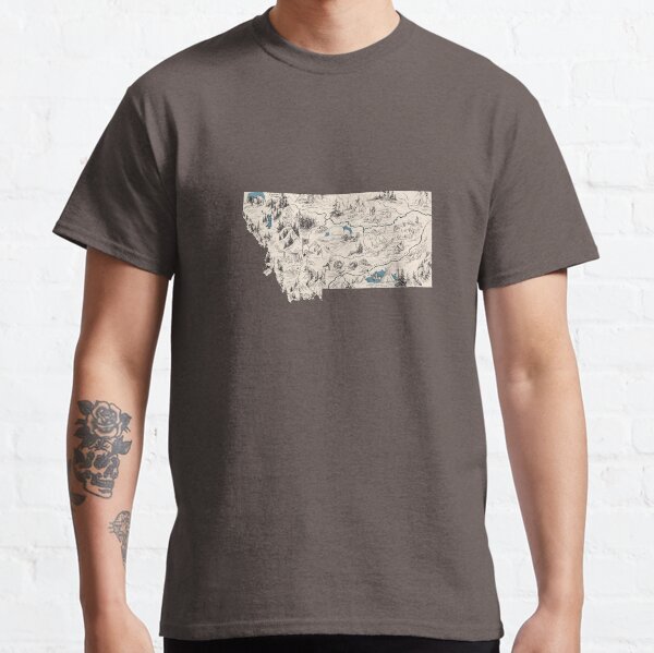 Montana Vintage Picture Map Classic T-Shirt