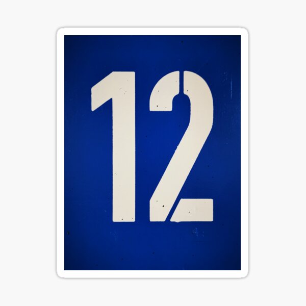 BIG and BOLD number TWELVE Sticker