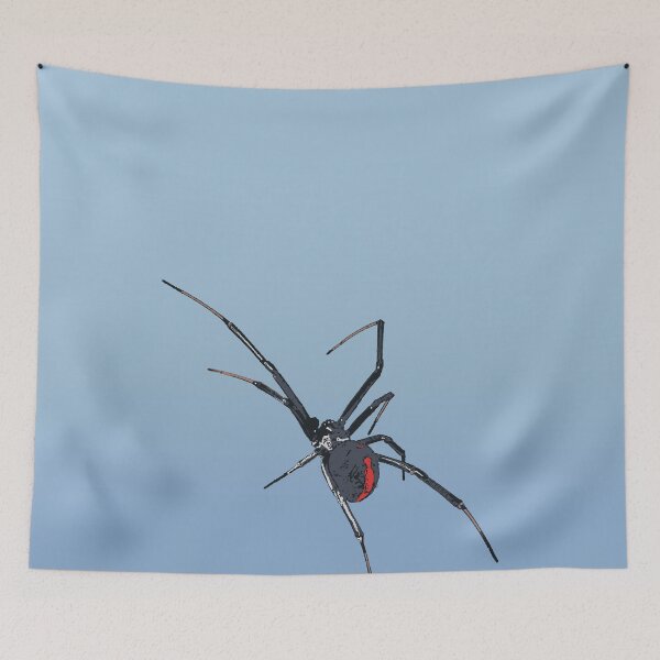 Item preview, Redback Spider (Latrodectus hasselt ) on blue designed and sold by ChrissyWild.