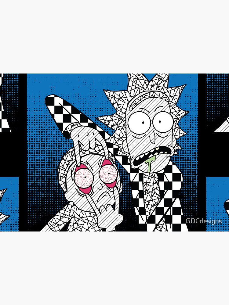 Open Your Eyes - Pretty Cool Retro Abstract Doodle Stripes Chess of Rick and Morty™ by GDCdesigns