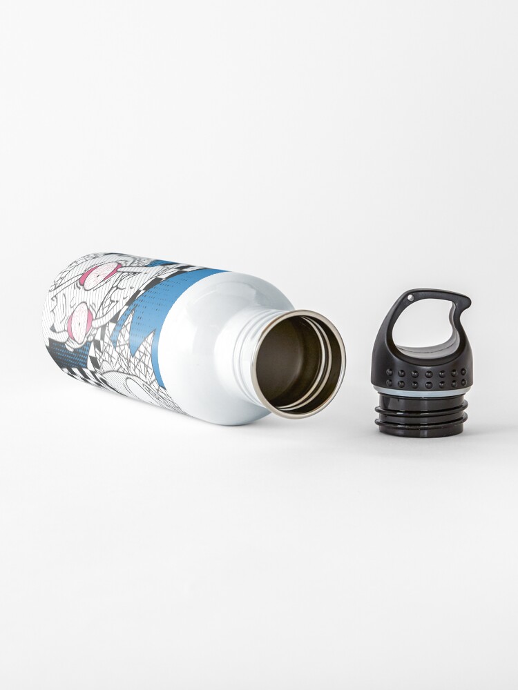 Alternate view of Open Your Eyes - Pretty Cool Retro Abstract Doodle Stripes Chess of Rick and Morty™ Water Bottle