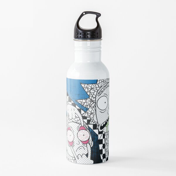 Open Your Eyes - Pretty Cool Retro Abstract Doodle Stripes Chess of Rick and Morty™ Water Bottle