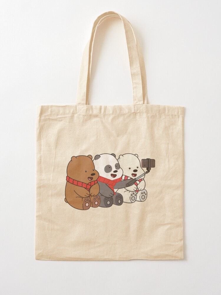 Jual Miniso Tote bag We bare bears shopping bags - White Bear Griz