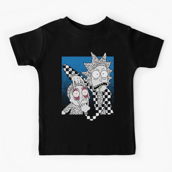 Open Your Eyes - Pretty Cool Retro Abstract Doodle Stripes Chess of Rick and Morty™ Kids T-Shirt