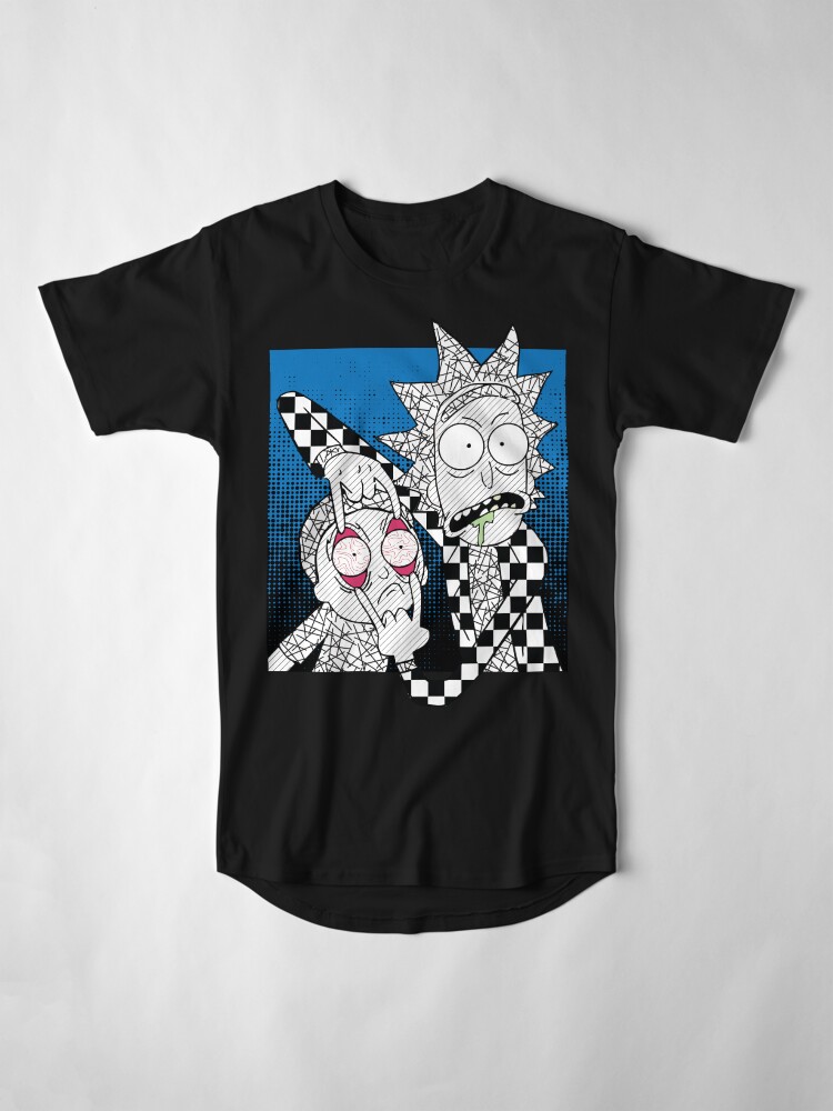 Alternate view of Open Your Eyes - Pretty Cool Retro Abstract Doodle Stripes Chess of Rick and Morty™ Long T-Shirt