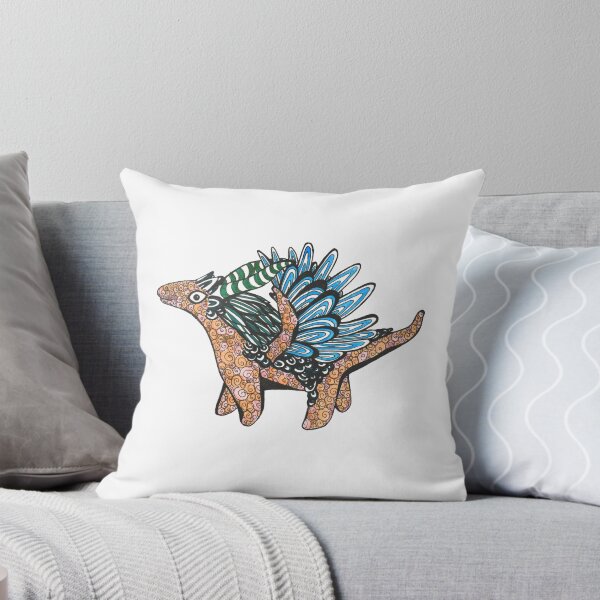 Item preview, Orange Blue and Green Feathered Dragon with Horns designed and sold by Breanne Goby.