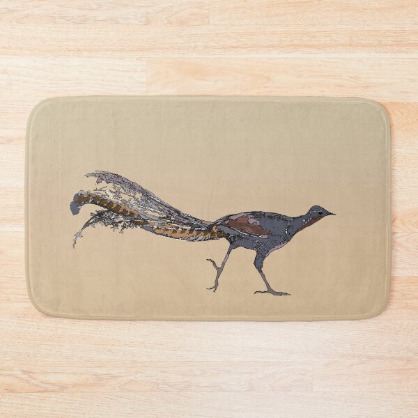 Item preview, Superb Lyrebird (Menura novaehollandiae) on yellow designed and sold by ChrissyWild.