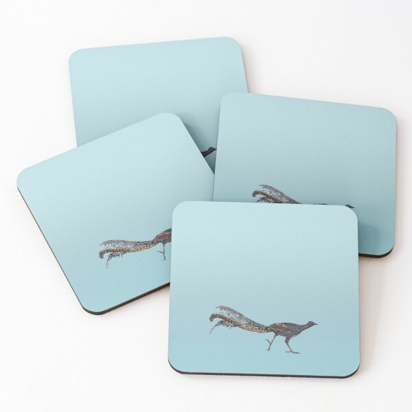 Item preview, Superb Lyrebird (Menura novaehollandiae) on aqua designed and sold by ChrissyWild.