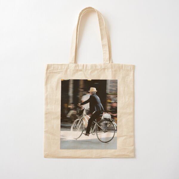 Old man on bicycle photograph Hanoi Vietnam Cotton Tote Bag
