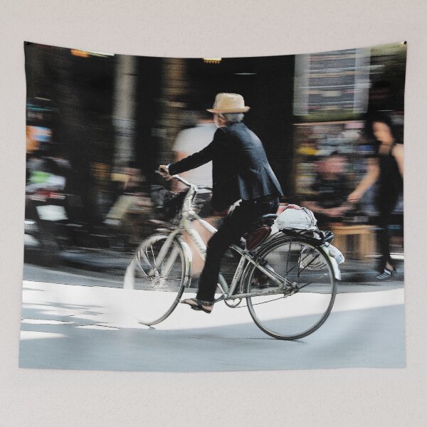 Item preview, Old man on bicycle photograph Hanoi Vietnam designed and sold by Travelling Homebody.