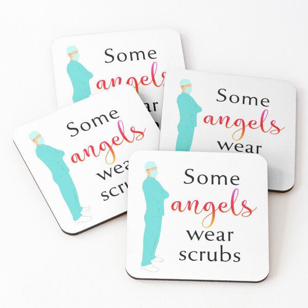 Item preview, Nurse, Doctor Gift and Appreciation | Some Angels Wear Scrubs designed and sold by ojdart.