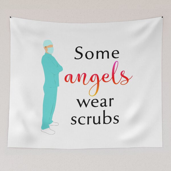 Item preview, Nurse, Doctor Gift and Appreciation | Some Angels Wear Scrubs designed and sold by ojdart.