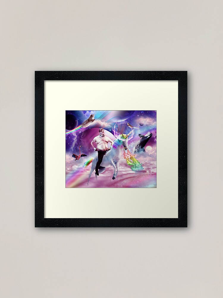 Alternate view of Chris Farley Riding Unicorn Framed Art Print