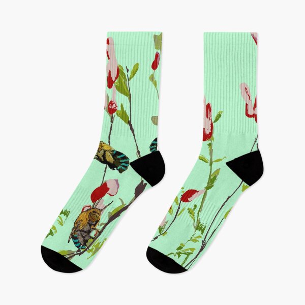 Item preview, The Blue Banded Bee (Amegilla cingulata) on green designed and sold by ChrissyWild.