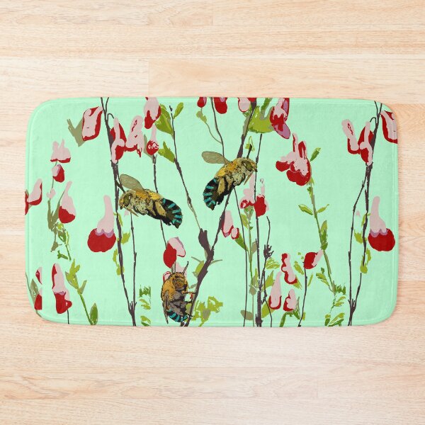 Item preview, The Blue Banded Bee (Amegilla cingulata) on green designed and sold by ChrissyWild.