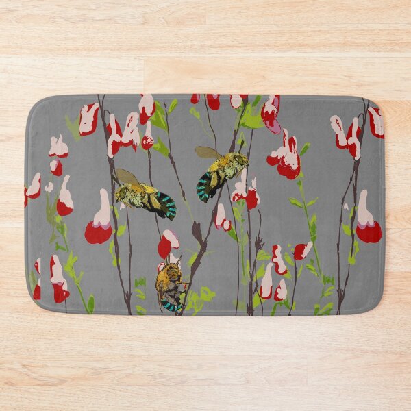 Item preview, The Blue Banded Bee (Amegilla cingulata) on grey designed and sold by ChrissyWild.