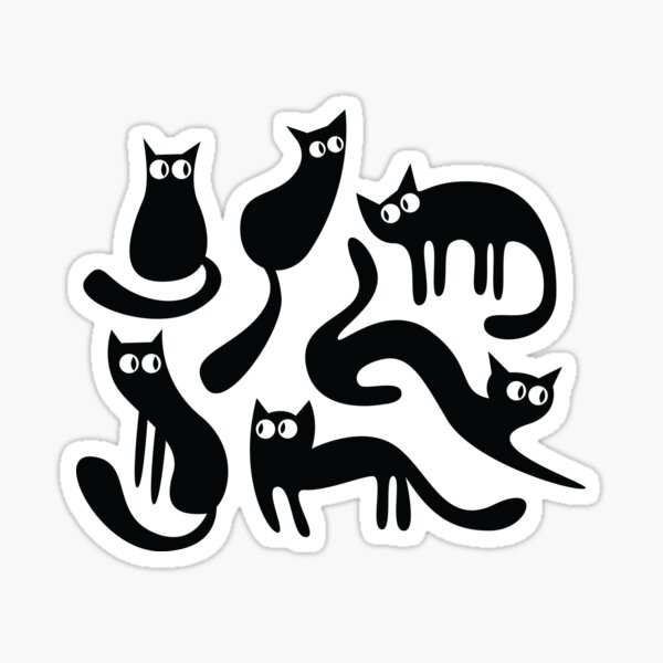 Feline Good - Black & White Sticker