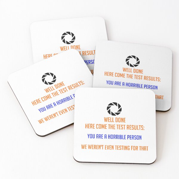 Portal - Not Even Testing Coasters (Set of 4)