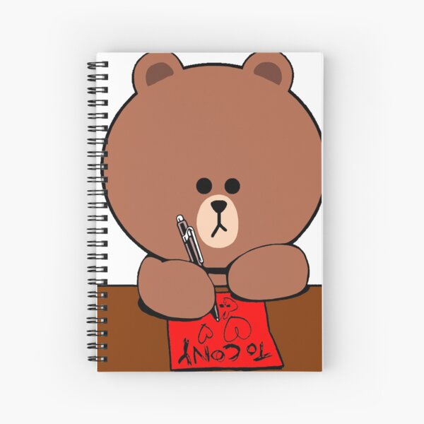 Brown bear cony bunny rabbit love letter Spiral Notebook