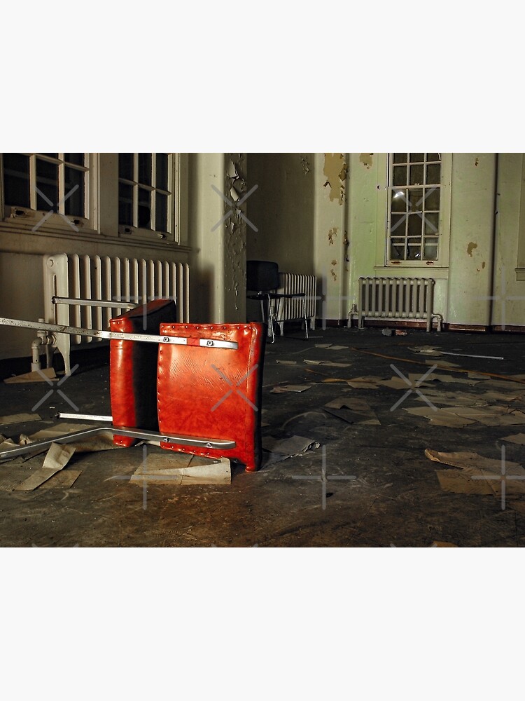 Overturned Red Chair in Abandoned Room by kpander