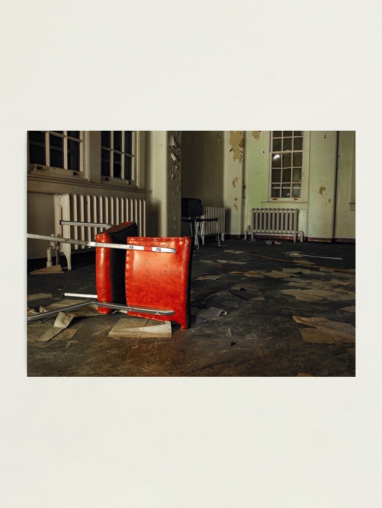 Alternate view of Overturned Red Chair in Abandoned Room Photographic Print