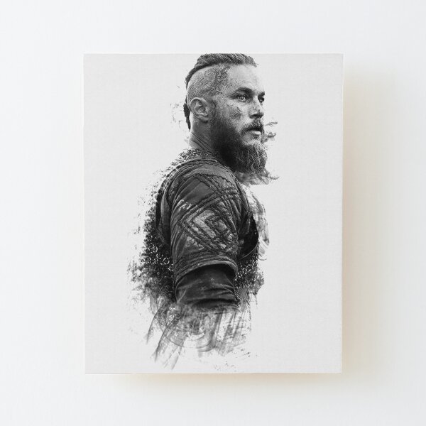 Ragnar Lothbrok Impression montée sur bois