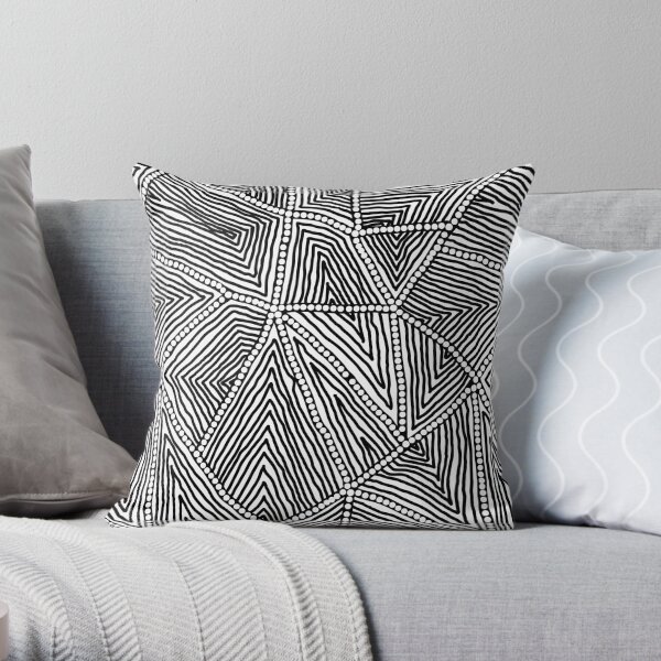 Authentic Aboriginal Art Throw Pillow