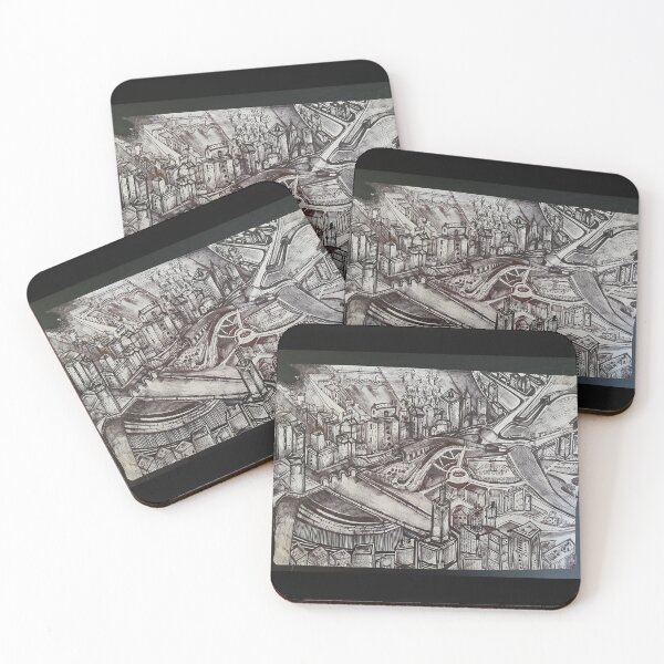 Item preview, black pen, city-scape, free-style designed and sold by michaela1992.