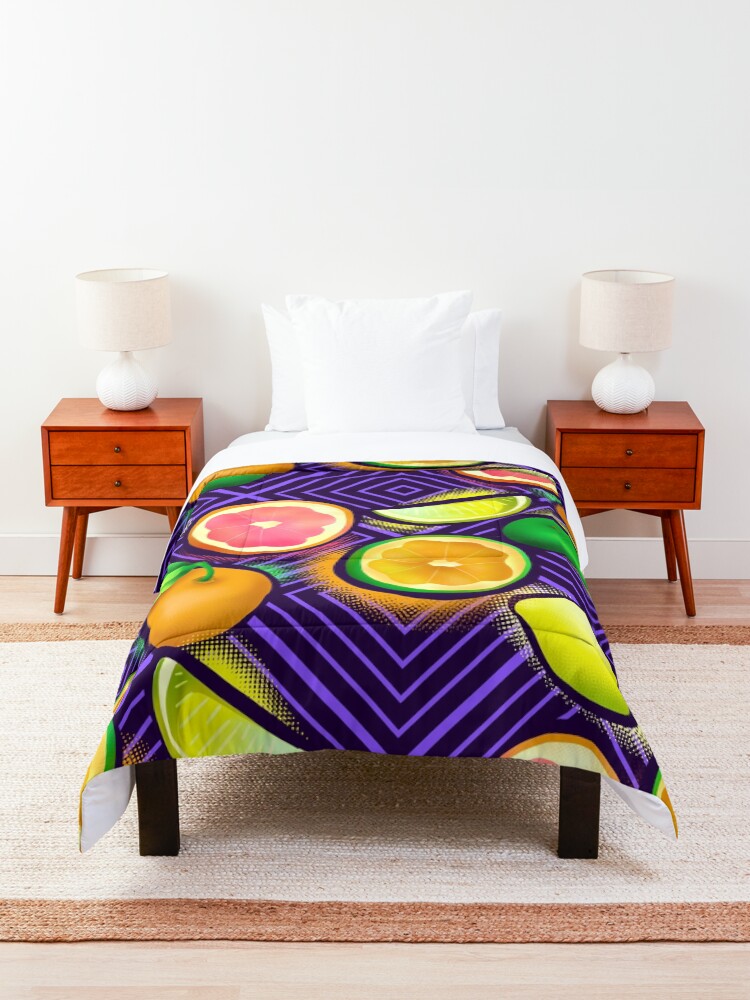 Alternate view of Lemonade geo violet Comforter