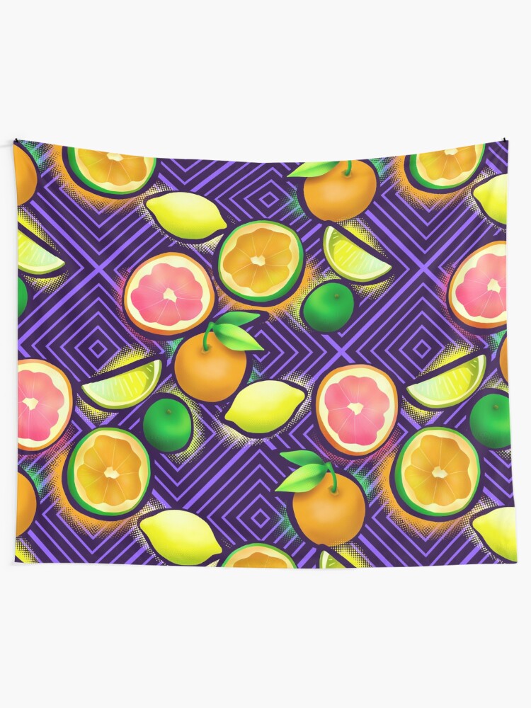 Alternate view of Lemonade geo violet Tapestry