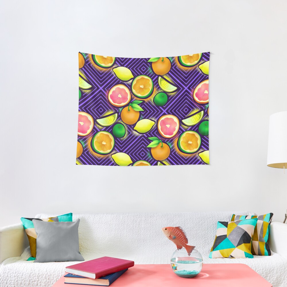 Lemonade geo violet Tapestry