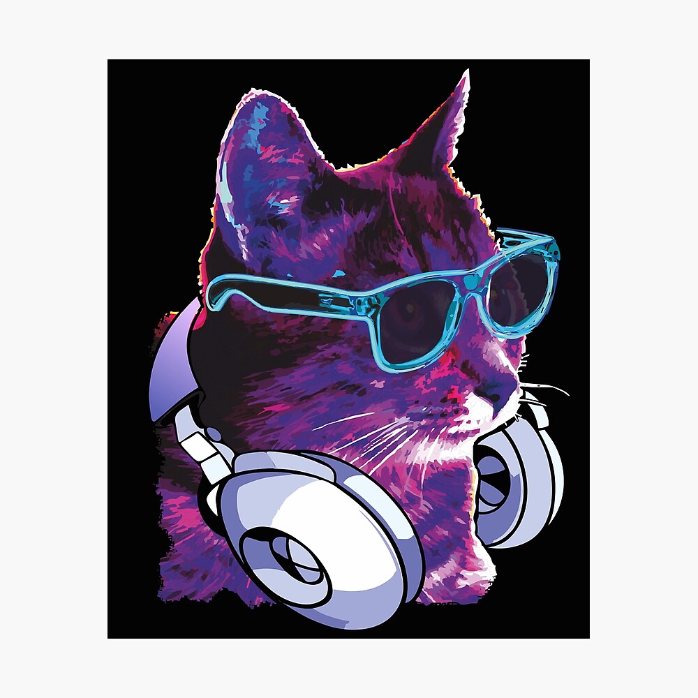 Cat DJ, Cat with Headphones | Sticker