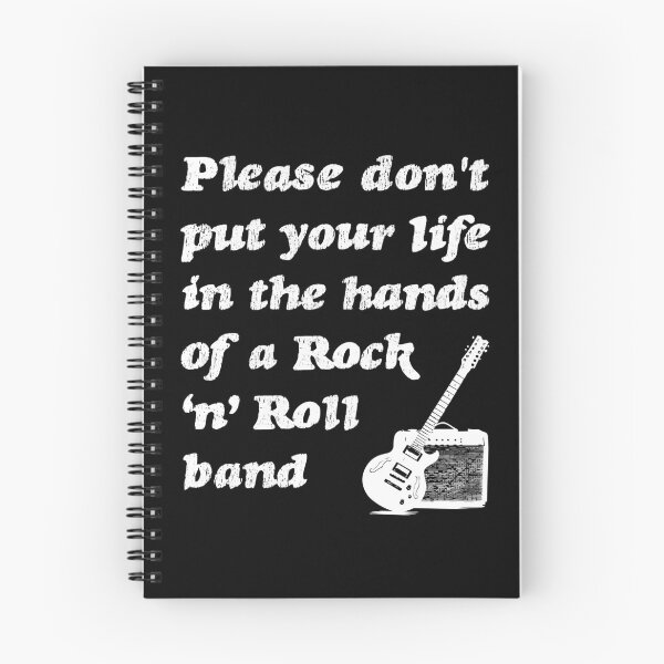 Item preview, Please don't put your life in the hands of a Rock ‘n’ Roll band | Oasis | Lyrics | White on Black designed and sold by SJ Designs.