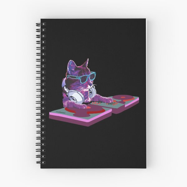 Item preview, Dj Cat with remote playing techno mix cute rainbow kitten in headphones and sunglasses funny music lover gift designed and sold by alenaz.