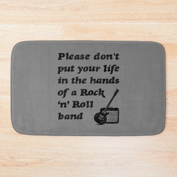 Item preview, Please don't put your life in the hands of a Rock ‘n’ Roll band | Oasis | Lyrics | Black on Grey designed and sold by SJ Designs.